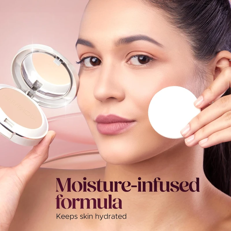 Hilary Rhoda Slay All Day Compact | 2 in 1 Compact | Matte & Shimmer Finish | Moisture-Infused & With Sponge | 20g (Natural - Shade 02) - Thumbnail 4
